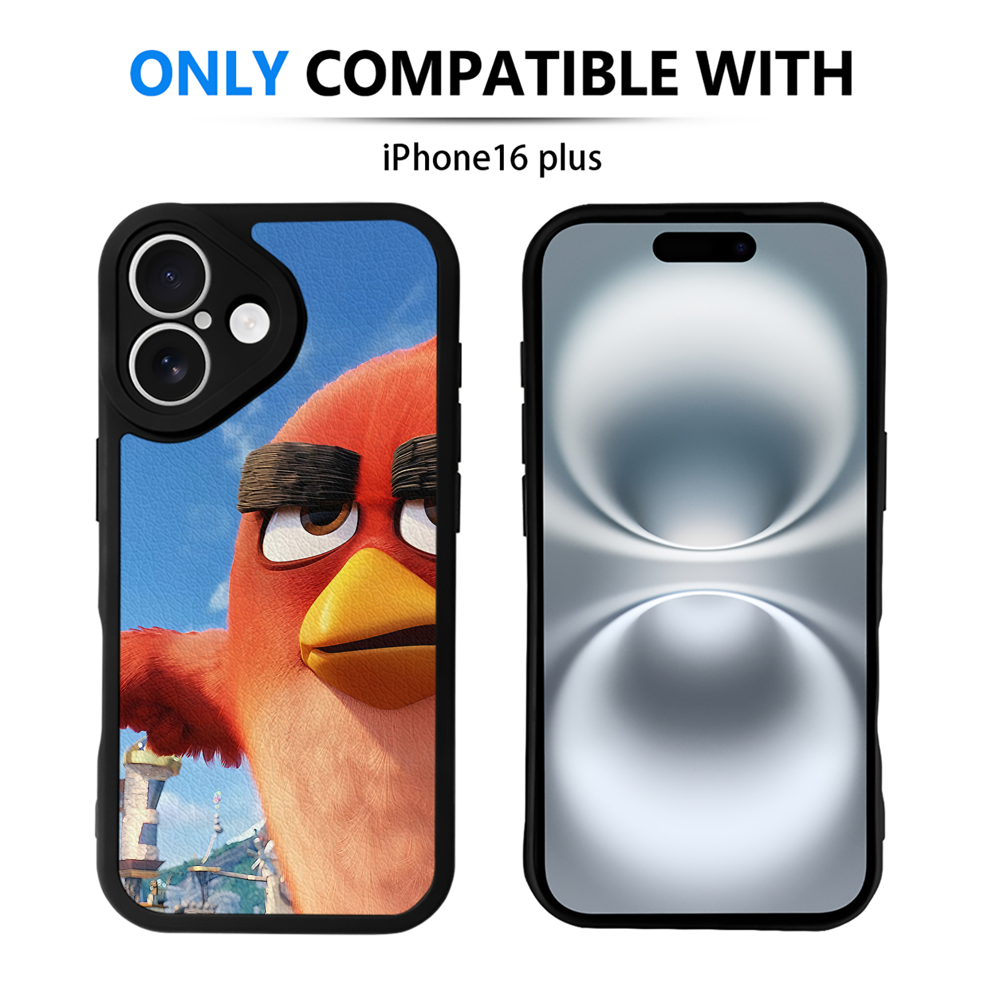 （画像用） Angry Birds アングリーバード 【iPhone 16シリーズ対応】シリコンスマホケース（レザー調） 材質：シリコン